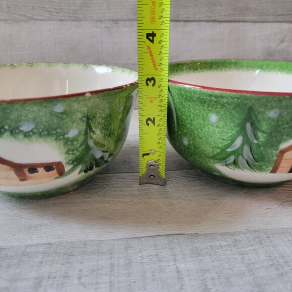 The Cellar Holiday Cabin Ceramic Bowls Set Of 2 - Picture 9 of 11